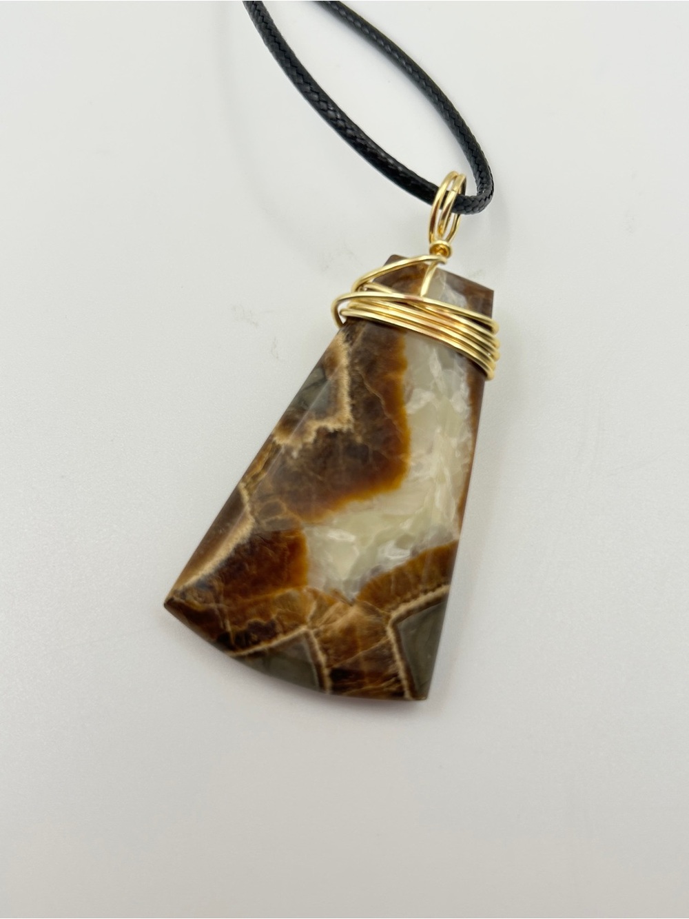 Septarian Jasper Stone Wire Wrapped Pendant